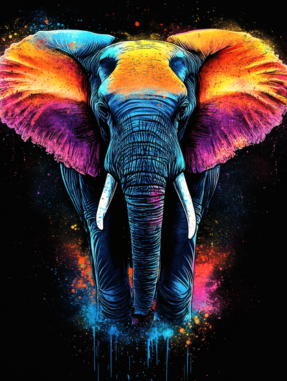 Colorful Elephant Art