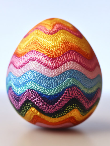 Colorful Embroidered Easter Egg