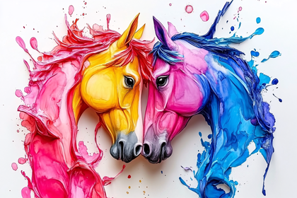 Colorful Equine Affection