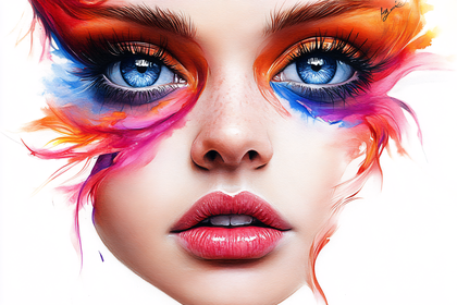 Colorful Eye Makeup Portrait