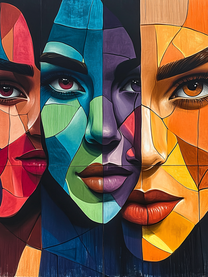 Colorful Faces Mosaic