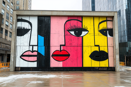 Colorful Faces Mural