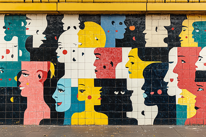 Colorful Faces Mural