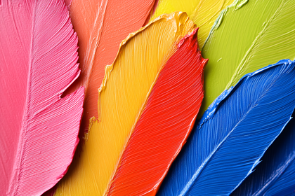 Colorful Feather Brushstrokes