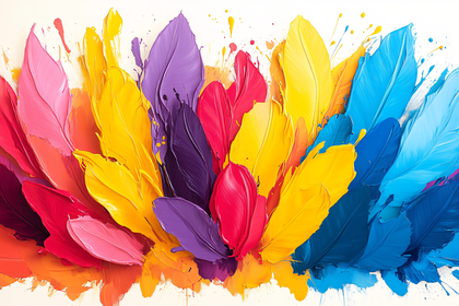 Colorful Feather Strokes