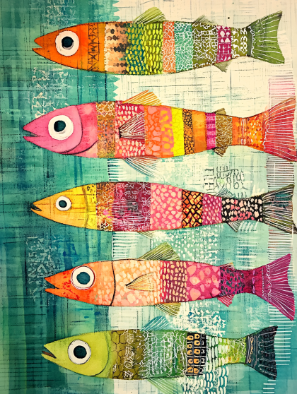 Colorful Fish Collage