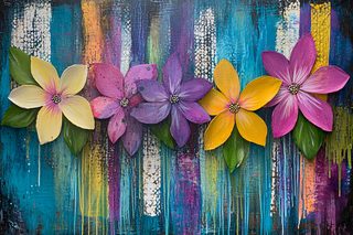 Colorful Floral Acrylic Painting
