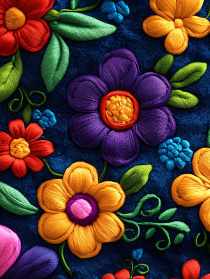Colorful Floral Embroidery