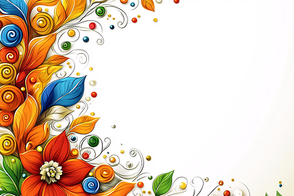 Colorful Floral Swirl Border