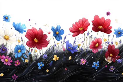 Colorful Floral Wave