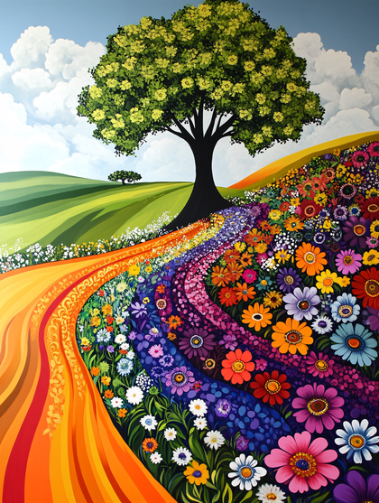 Colorful Flower Field