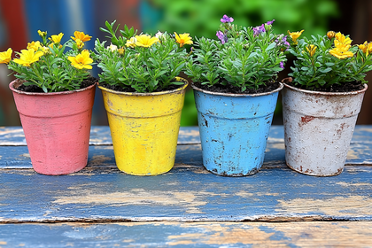 Colorful Flower Pots