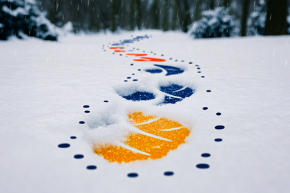 Colorful Footprints In Snow