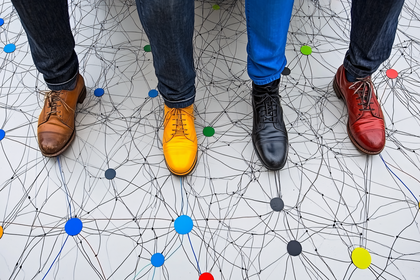 Colorful Footwear and Network Pattern