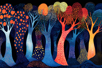Colorful Forest Illustration