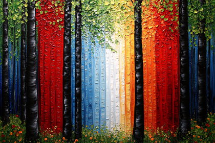 Colorful Forest Palette Knife