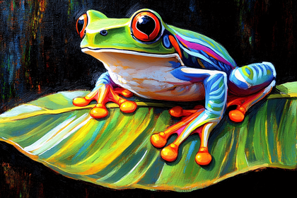 Colorful Frog Painting