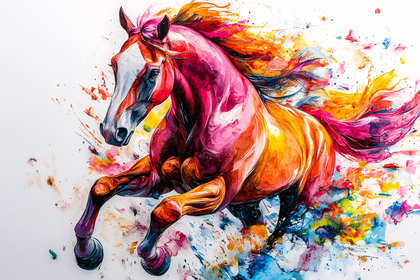 Colorful Galloping Horse