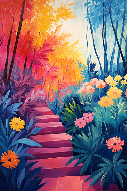 Colorful Garden Steps