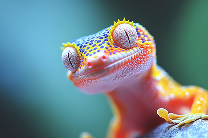 Free Download Colorful Gecko Portrait Close-Up