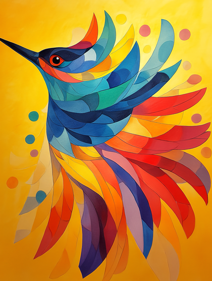 Colorful Geometric Bird