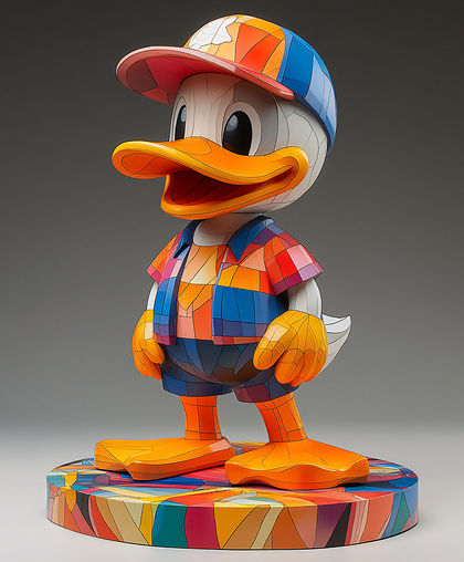 Colorful Geometric Duck Figure