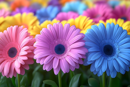 Colorful Gerbera Daisies