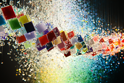 Colorful Glass Mosaic Cascade