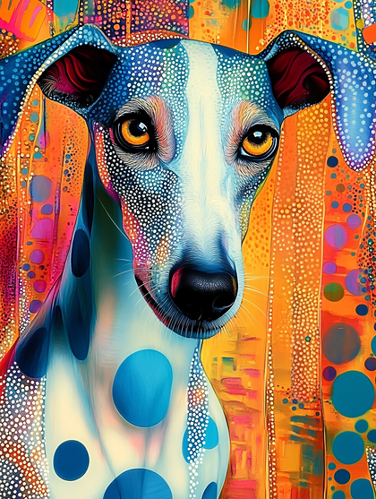 Colorful Greyhound Portrait