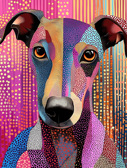 Colorful Greyhound Portrait