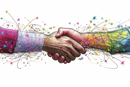 Colorful Handshake Agreement