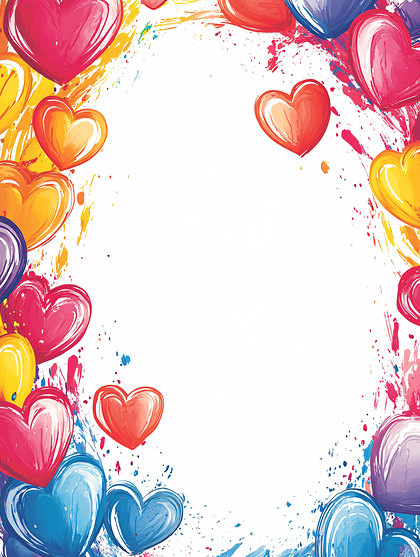 Colorful Hearts Border