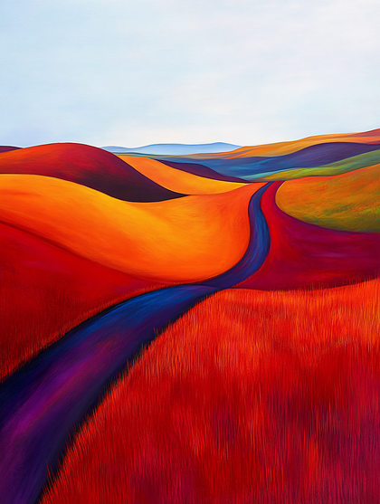 Colorful Hillscape Road