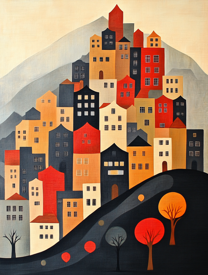 Colorful Hillside Town