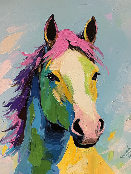 Colorful Horse Head Portrait
