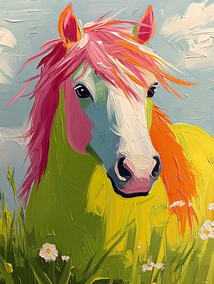 Colorful Horse Painting