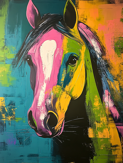 Colorful Horse Painting
