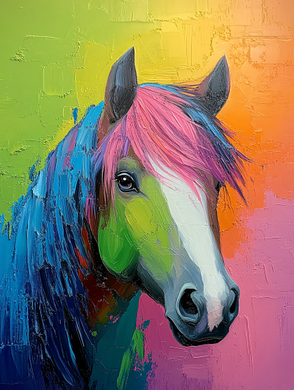 Colorful Horse Portrait