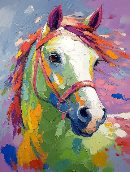 Colorful Horse Portrait