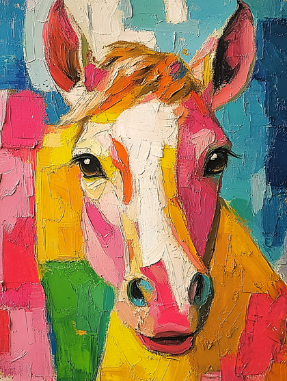 Colorful Horse Portrait Painting