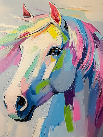Colorful Horse Portrait