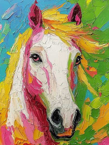 Colorful Horse Portrait