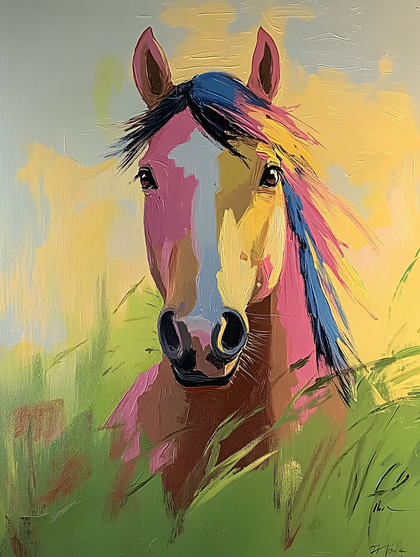 Colorful Horse Portrait