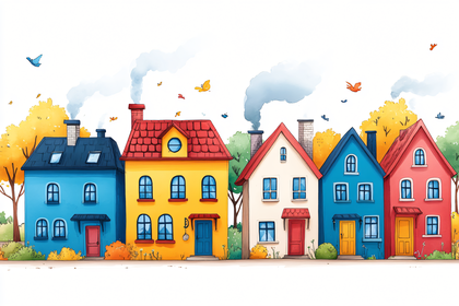 Colorful Houses In A Row
