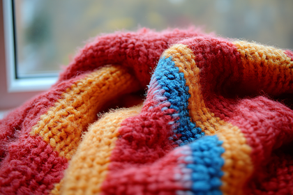 Colorful Knitted Blanket