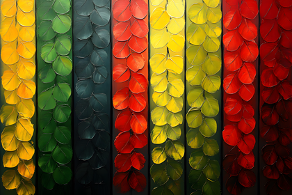 Colorful Leaf Palette Knife Painting