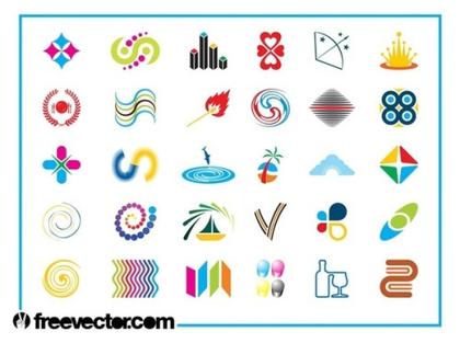 Colorful Logo Icons Set Free Vector