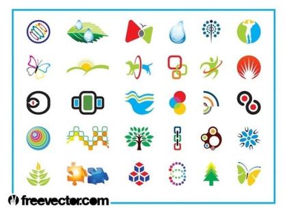 Colorful Logo Template Set Free Vector