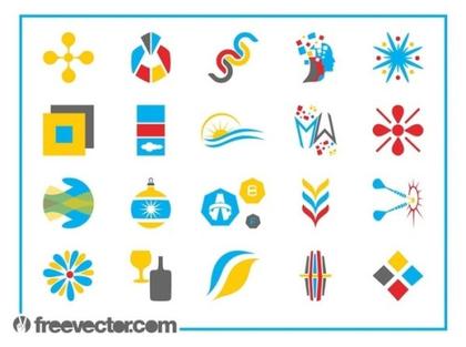 Colorful Logo Templates Set Free Vector
