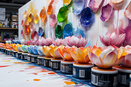 Colorful Lotus Flower Art